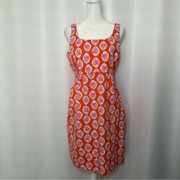 Tommy Bahama Women’s Small, Orange Pink Palm Print Tank Dress Stretch - Picture 1 of 11